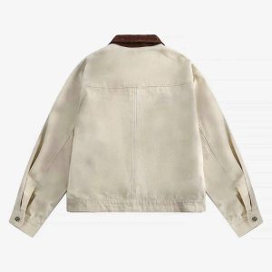 Concert Outfit American Retro Washed Graffiti Patchwork Jacket