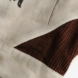 Concert Outfit American Retro Washed Graffiti Patchwork Jacket