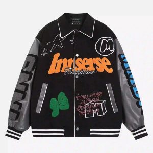 Concert Outfit American Retro Woolen Baseball Jacket