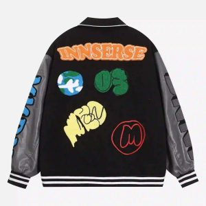 Concert Outfit American Retro Woolen Baseball Jacket