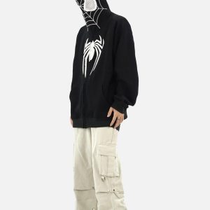 Concert Outfit American Spider Towel Embroidery Cardigan Hoodie
