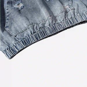 Concert Outfit American Street Gradient Denim Hoodie