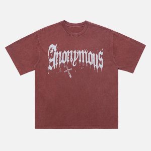 Concert Outfit American Street Heavy Washed Distressed Gothic Cross T-Shirt