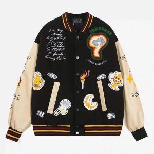 Concert Outfit American Street Retro Embroidered Baseball Jacket