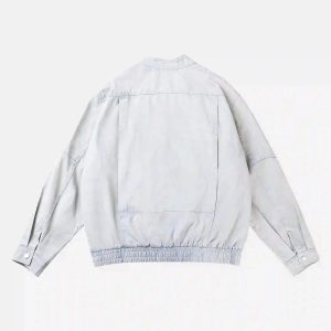 Concert Outfit American Street Style Washed Faded Short Jacket