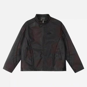 Concert Outfit American Style 3D Embroidery Spray Color Motorcycle Jacket