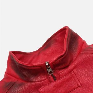 Concert Outfit American Style 3D Embroidery Spray Color Motorcycle Jacket