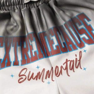 Concert Outfit American Style Distressed Gradient Print Shorts