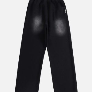 Concert Outfit American Style Spray Painted Letters Washed Casual Sweatpants