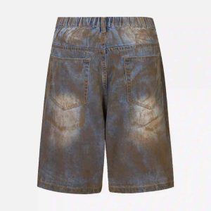 Concert Outfit American Style Wasteland Style Wide-Leg Denim Jorts