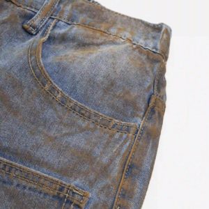 Concert Outfit American Style Wasteland Style Wide-Leg Denim Jorts