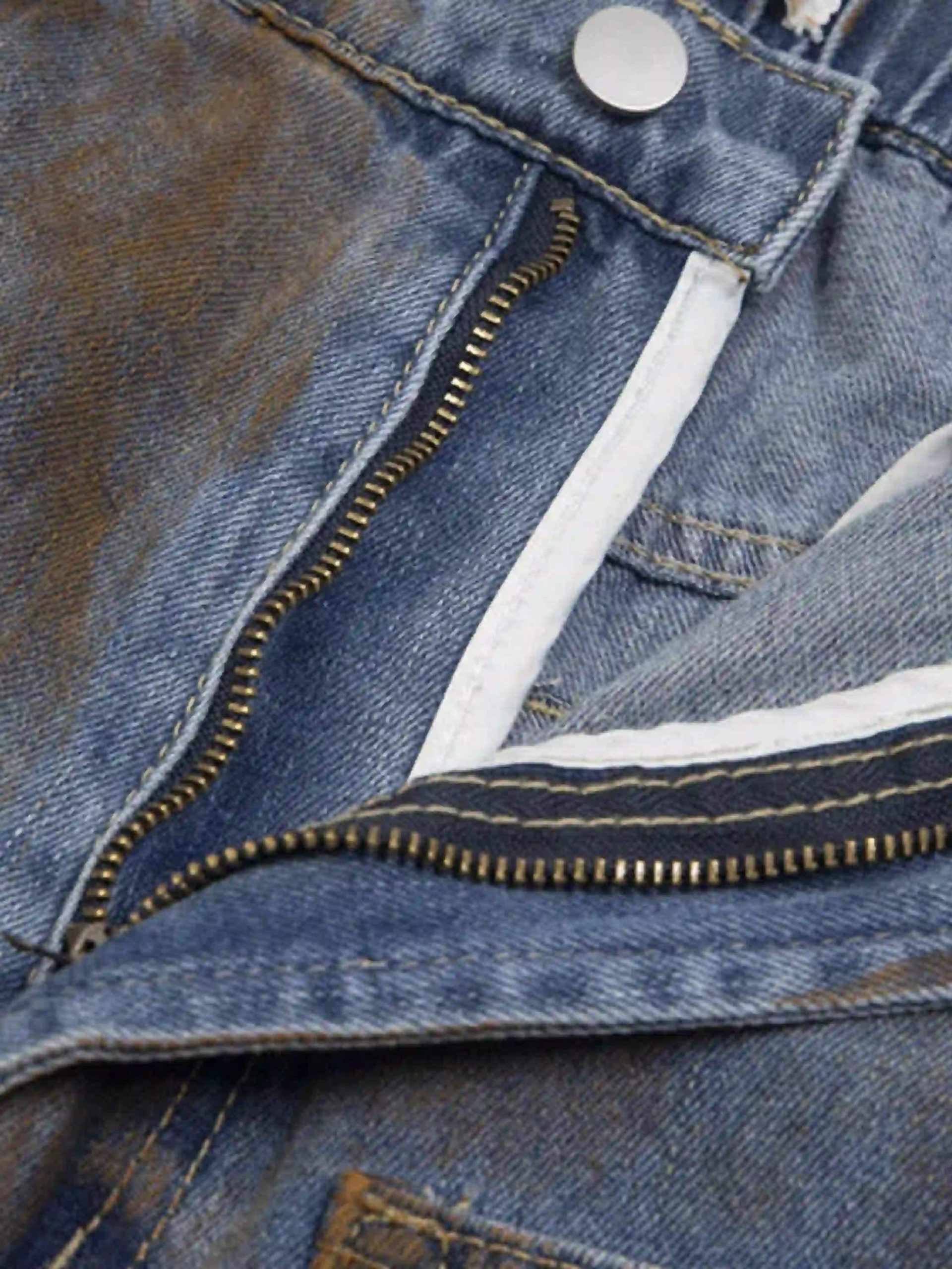 Concert Outfit American Style Wasteland Style Wide-Leg Denim Jorts Concert Outfit American Style Wasteland Style Wide-Leg Denim Jorts