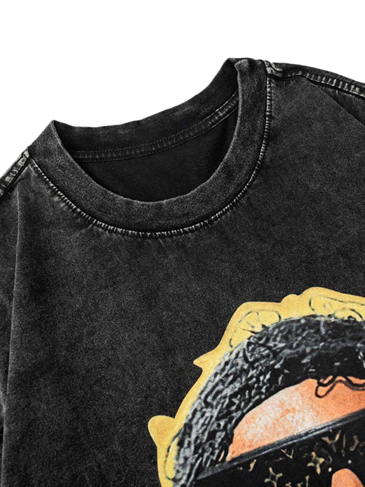 Concert Outfit American Vintage Old Masked Hip-Hop T-Shirt Concert Outfit American Vintage Old Masked Hip-Hop T-Shirt