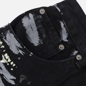 Concert Outfit Americana Graffiti Letter Print Jeans