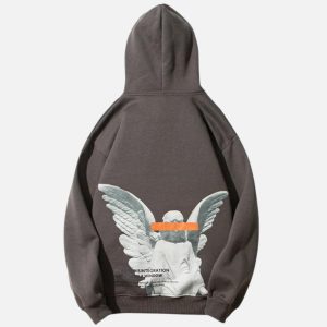 Concert Outfit Angel God Print Hoodie