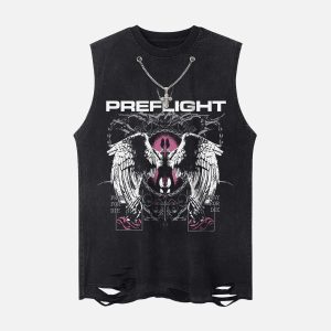 Concert Outfit Angel Wings Street Rap Vest