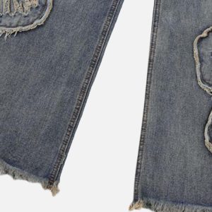 Concert Outfit Appliqued Butterfly Embroidered Jeans