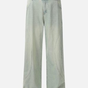 Concert Outfit Arc Patchwork Washed Loose Jeans