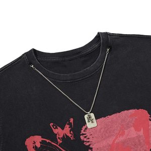 Concert Outfit Asymmetric Distressed Graffiti Chain Vest