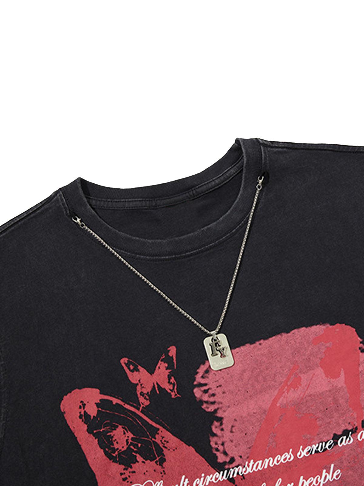 Concert Outfit Asymmetric Distressed Graffiti Chain Vest Concert Outfit Asymmetric Distressed Graffiti Chain Vest