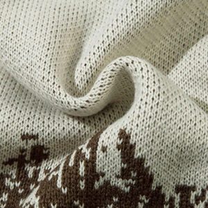 Concert Outfit Asymmetric Jacquard Stitching With Two-Way Zipper Sweater