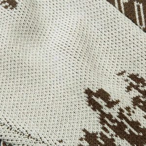 Concert Outfit Asymmetric Jacquard Stitching With Two-Way Zipper Sweater