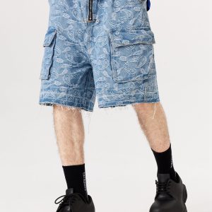 Concert Outfit Bandana Jacquard Washed Jorts