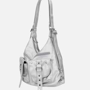 Concert Outfit Basic Multi Pocket Faux Leather Bag