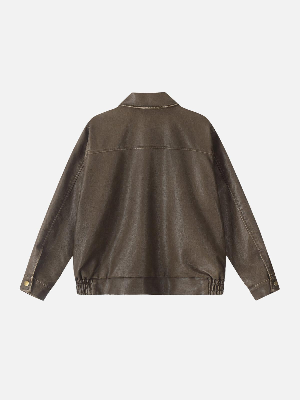 Concert Outfit Basic Pocket Faux Leather Jacket Concert Outfit Basic Pocket Faux Leather Jacket