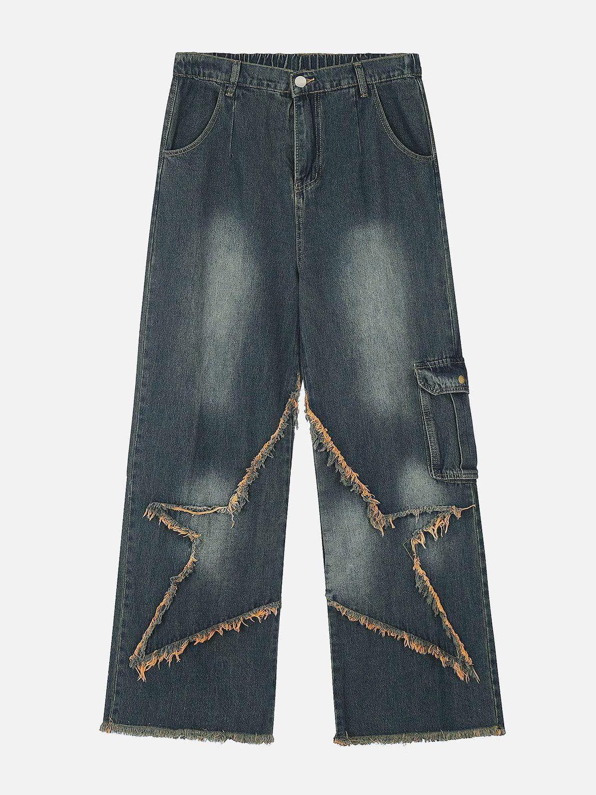 Concert Outfit Basic Star Fringe Loose Jeans Concert Outfit Basic Star Fringe Loose Jeans