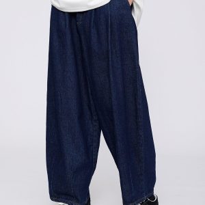 Concert Outfit Basic Tapered Baggy Jeans