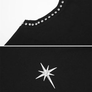 Concert Outfit Beaded Crew Neck High Street Tee