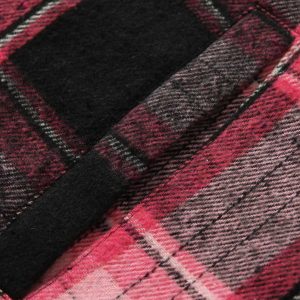 Concert Outfit Beaded Fur Collar Padded Plaid Jacket