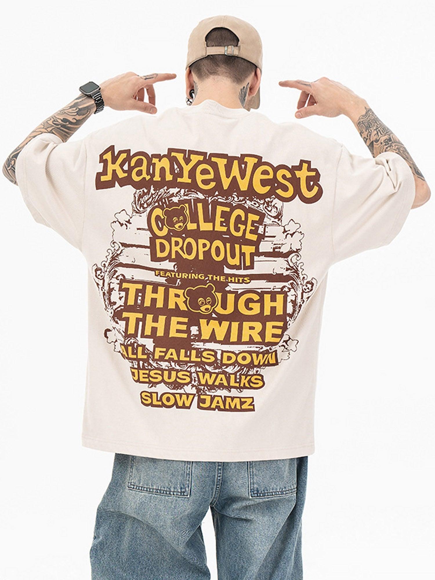 Concert Outfit Bear Letter Print Hip Hop Short Sleeve T-Shirt Concert Outfit Bear Letter Print Hip Hop Short Sleeve T-Shirt