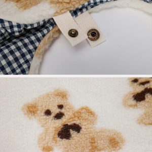 Concert Outfit Bear Pattern Sherpa Bag