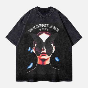Concert Outfit Black Butterfly Girl T-Shirt