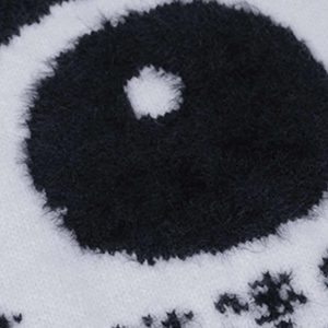 Concert Outfit Black Eye Pattern Sweater