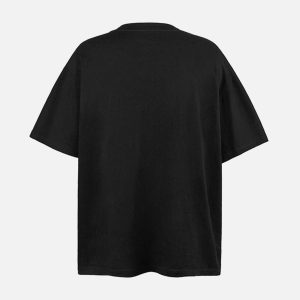 Concert Outfit Black Graphic Crew Neck T-Shirt
