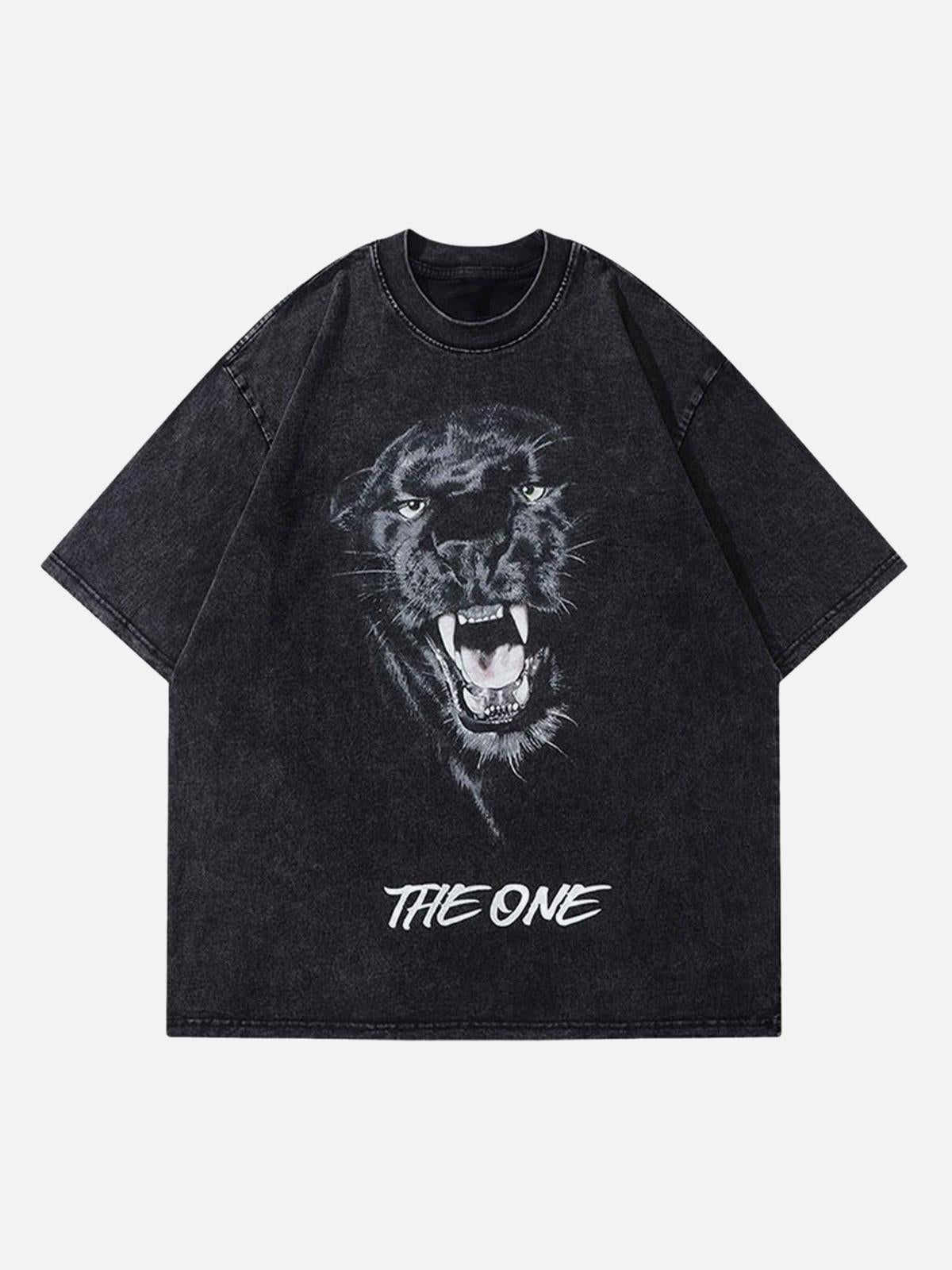Concert Outfit Black Panther Print T-Shirt Concert Outfit Black Panther Print T-Shirt