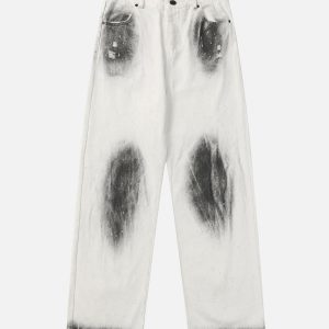 Concert Outfit Black Stains Washed Jeans