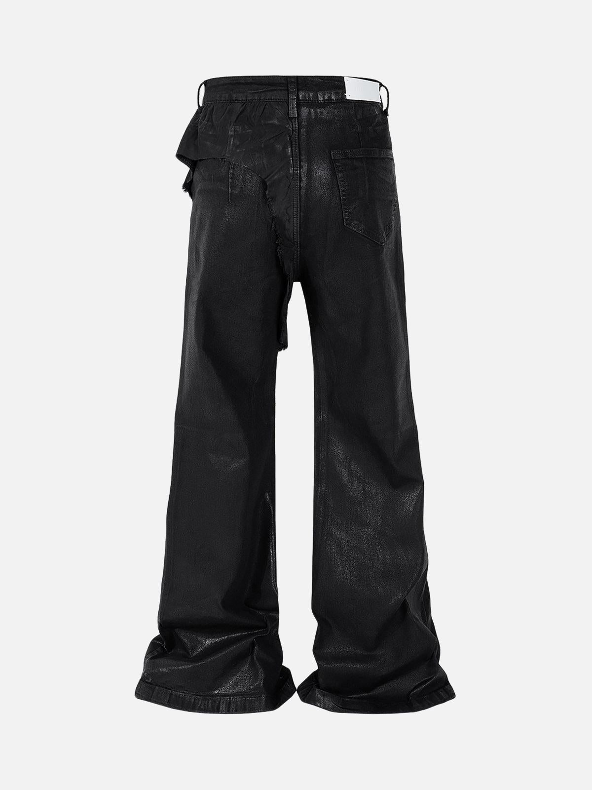 Concert Outfit Black Wax Coated Flare Jeans Concert Outfit Black Wax Coated Flare Jeans