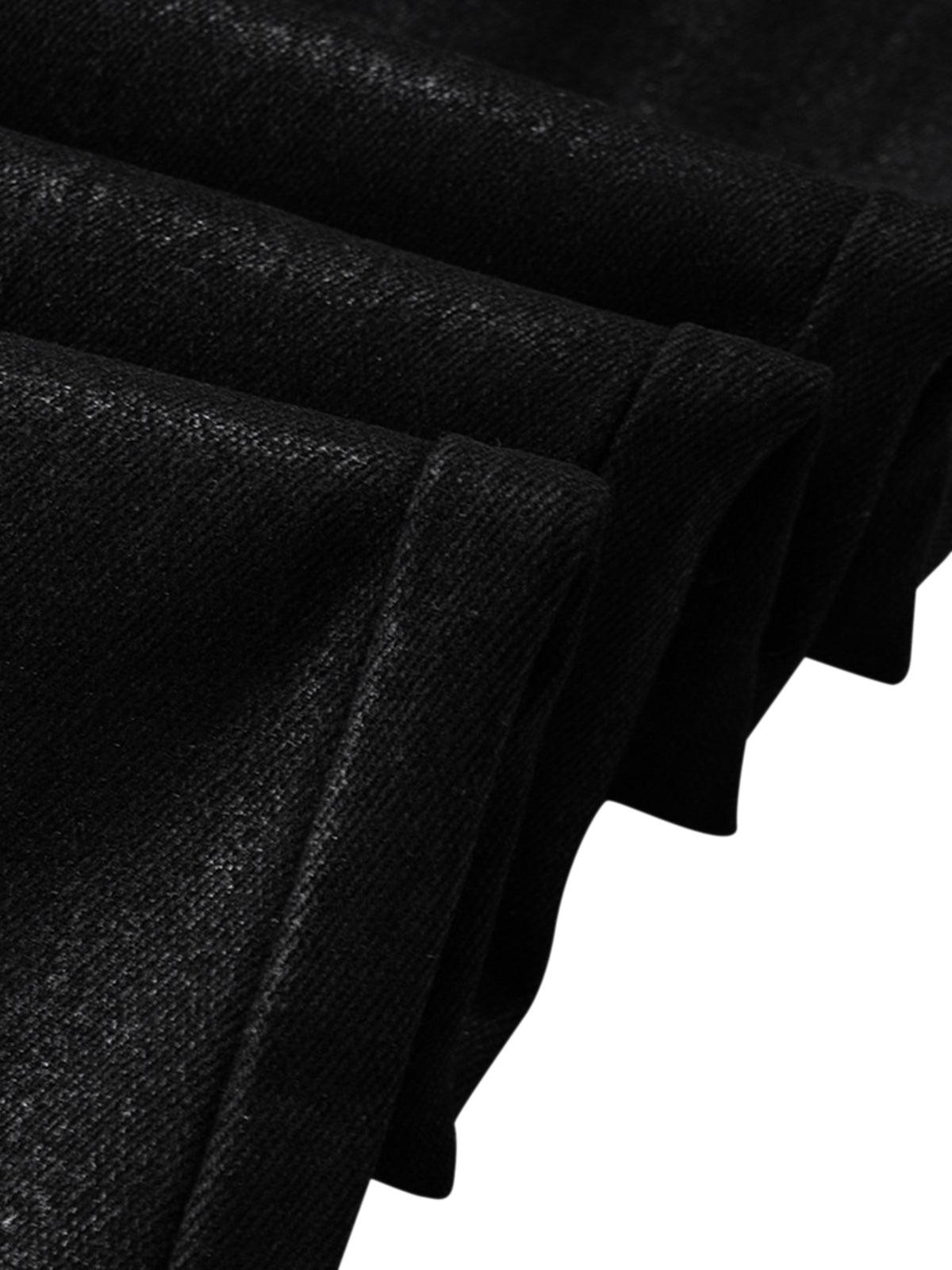 Concert Outfit Black Wax Coated Flare Jeans Concert Outfit Black Wax Coated Flare Jeans