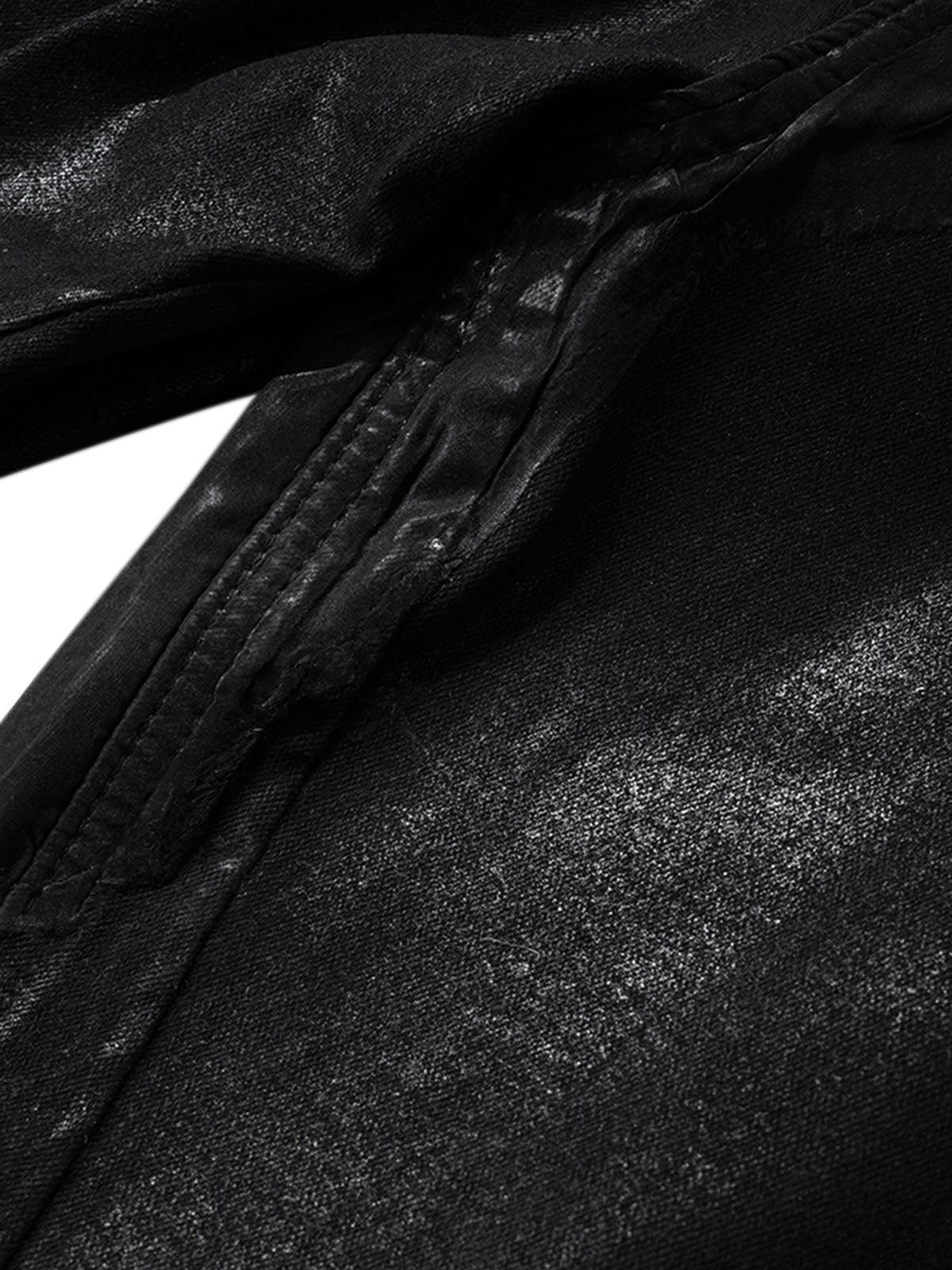 Concert Outfit Black Wax Coated Flare Jeans Concert Outfit Black Wax Coated Flare Jeans