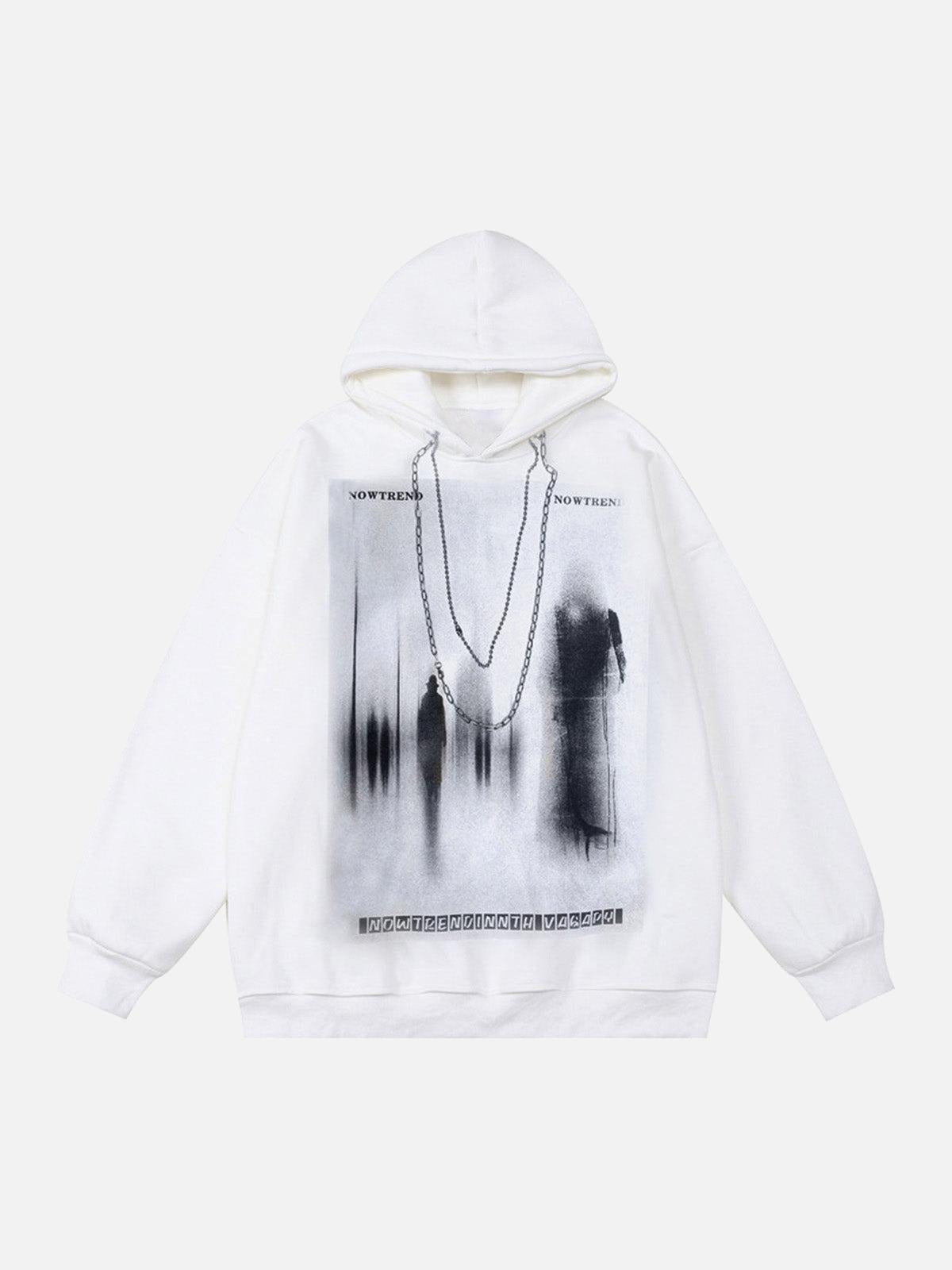 Concert Outfit Blur Graphic Chain Hooded Sweatshirt Concert Outfit Blur Graphic Chain Hooded Sweatshirt