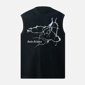 Concert Outfit Bold Lightning Graphic Vest