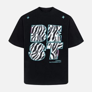 Concert Outfit Bold Zebra Print Graphic T-Shirt