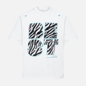 Concert Outfit Bold Zebra Print Graphic T-Shirt