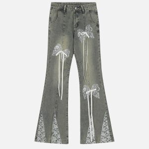Concert Outfit Bow Butterfly Washed Jeans