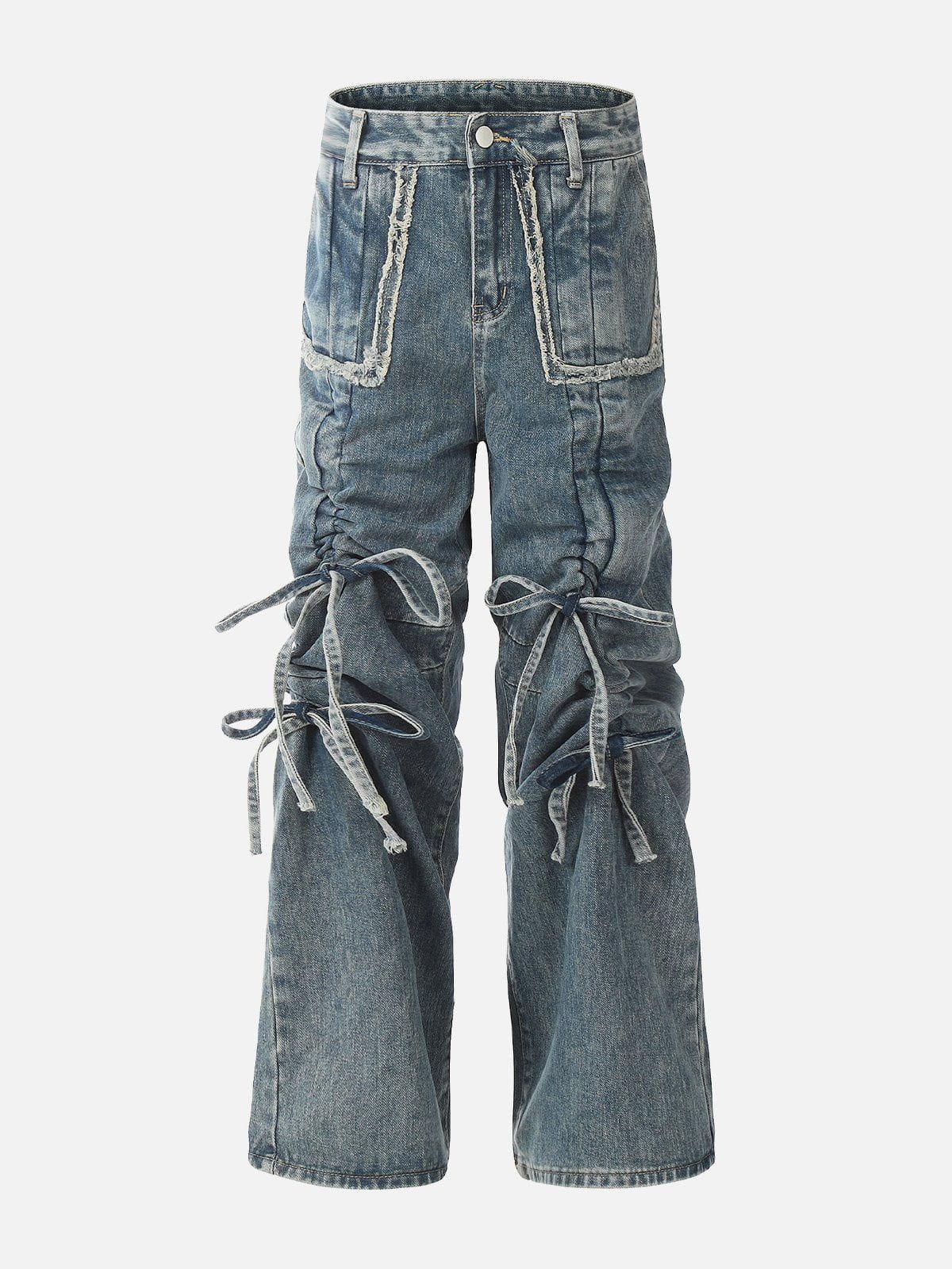 Concert Outfit Bow Fringe Washed Jeans Concert Outfit Bow Fringe Washed Jeans