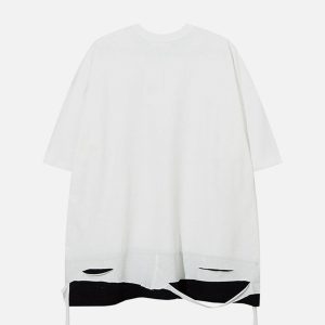 Concert Outfit Broken Hole Fake Two Pieces Tee